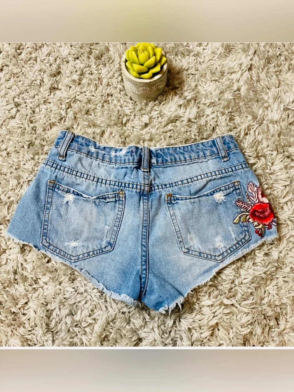 Distressed Denim Shorts